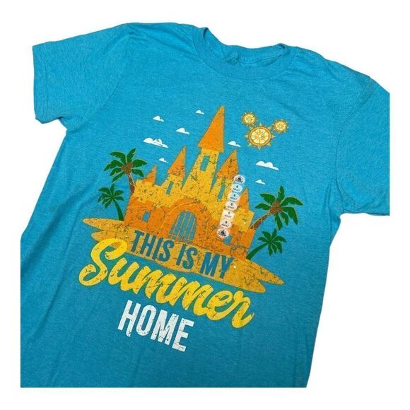 Disney Parks Summer Home Castle T-Shirt Ears Colorful‎ World Logo Fun Vacation - Picture 1 of 7